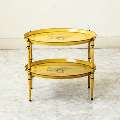Early 20th Century French Hand Painted Tole Tray Table With Removable Trays