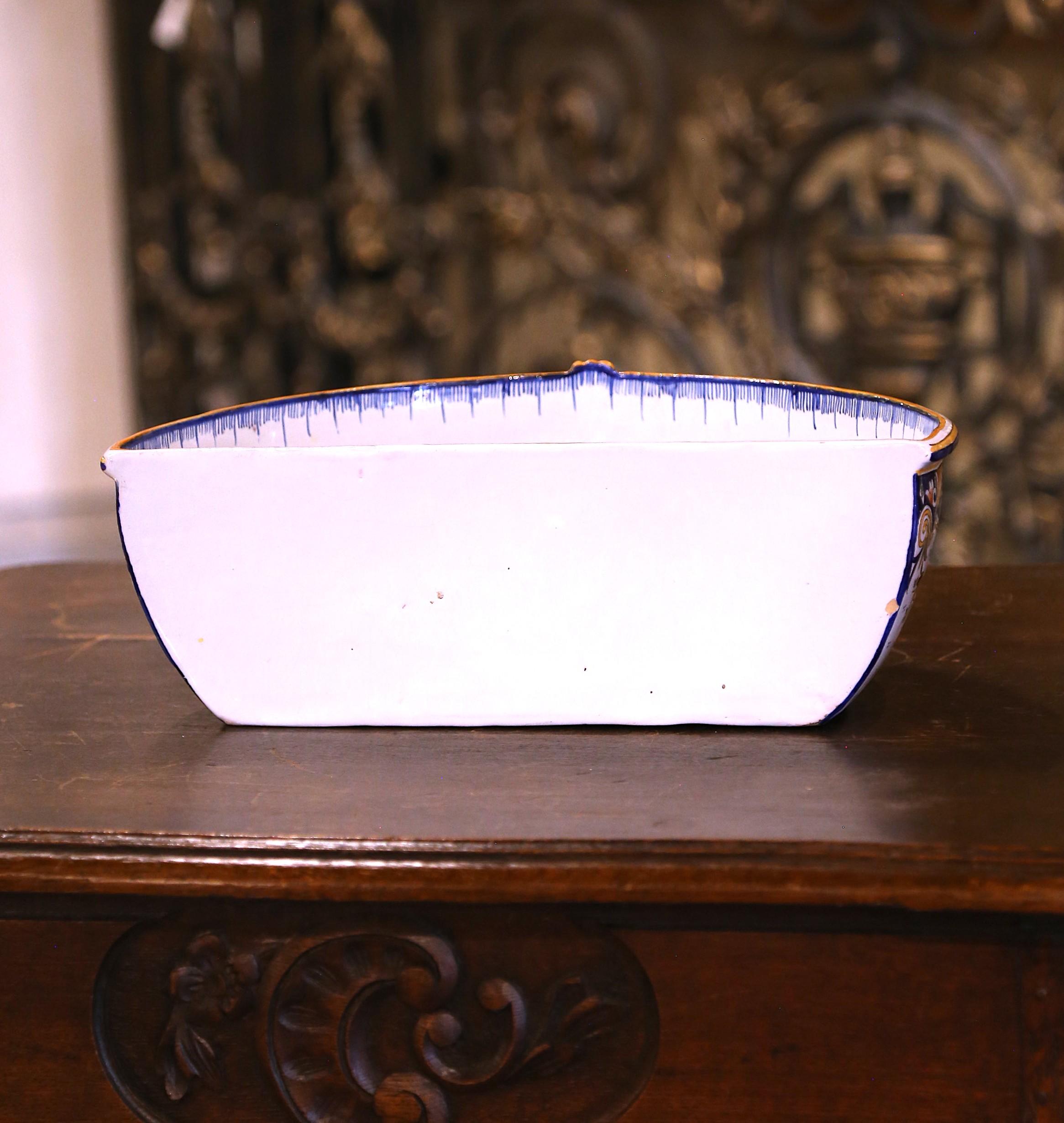 Fontaine Lavabo en faïence peinte à la main avec Stand, début du 20ème siècle en vente 7