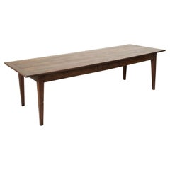 Early 20th Century French Hand Pegged Chestnut Farm Table, Dining Table, 109 in