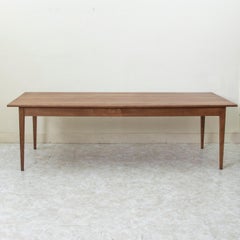 Early 20th Century French Hand Pegged Oak Farm Table, Dining Table, 98-in Long