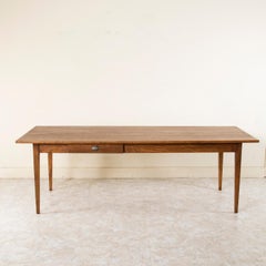 Early 20th Century French Hand Pegged Oak Farm Table, Dining Table with Drawer