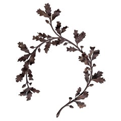 Early 20th Century French Hand-Wrought Iron Oak Leaf and Acorn Wreath