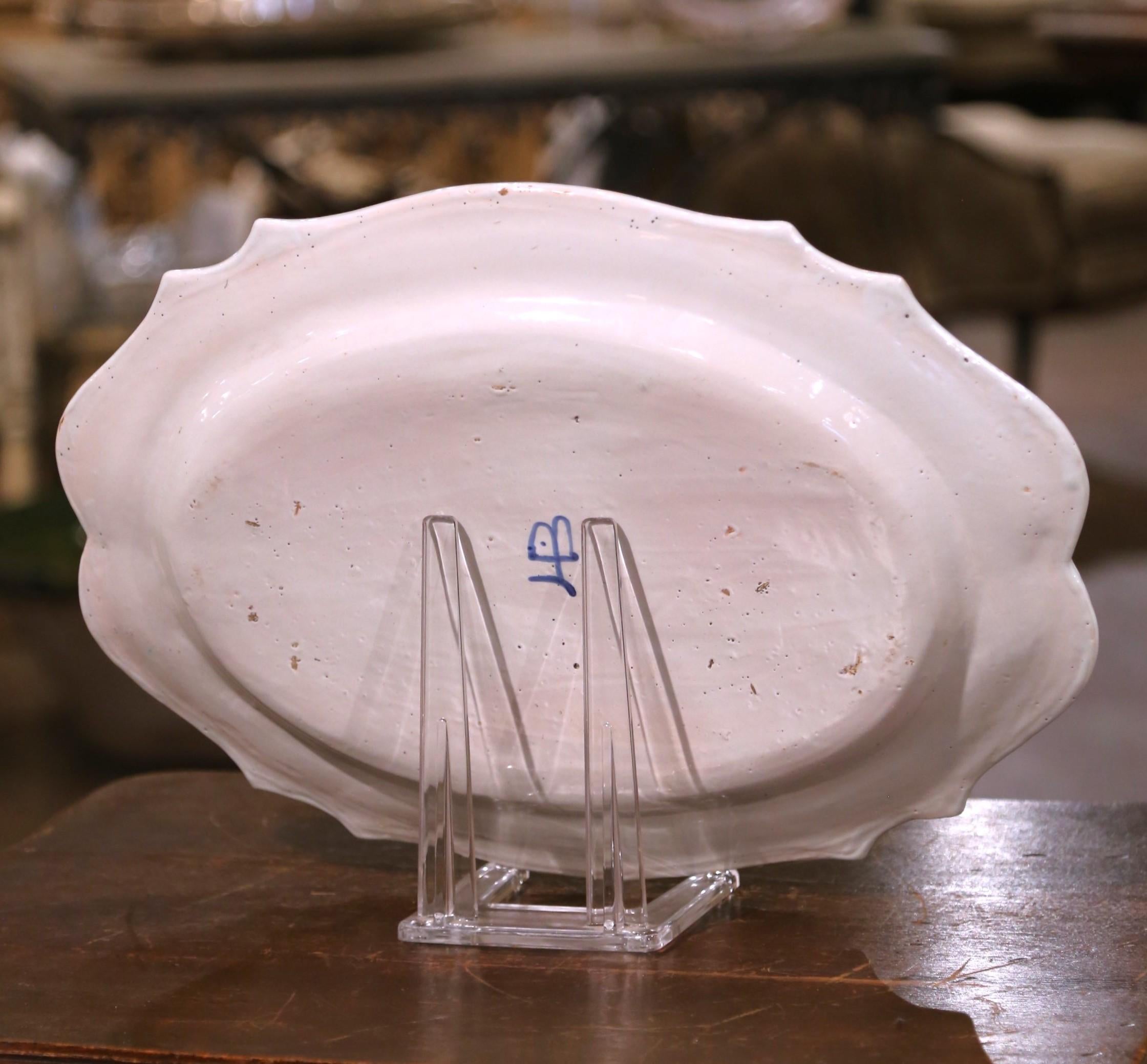 Early 20th Century French HB Quimper Faïence Oval Wall Platter, 