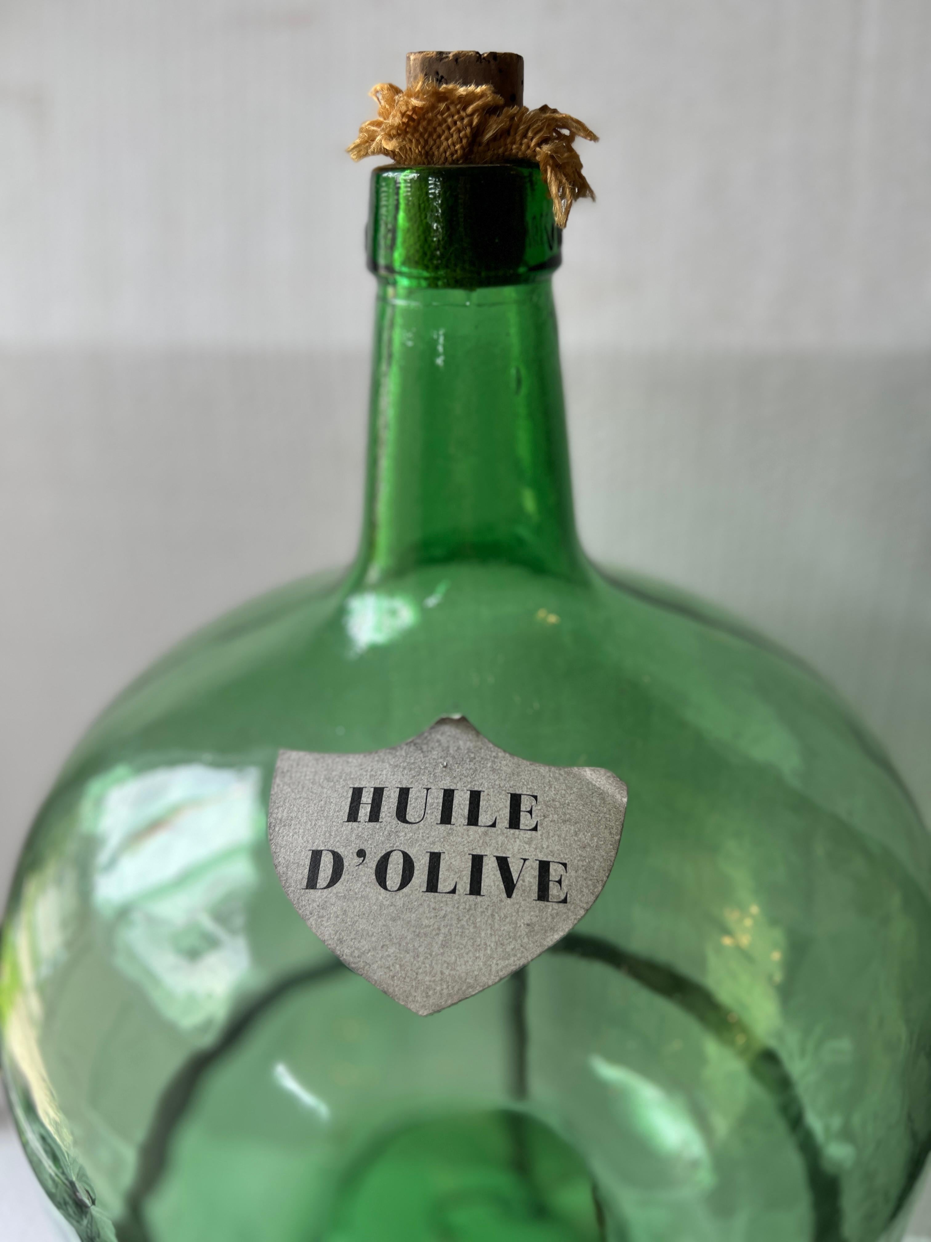 20ième siècle Demijohn en verre vert 
