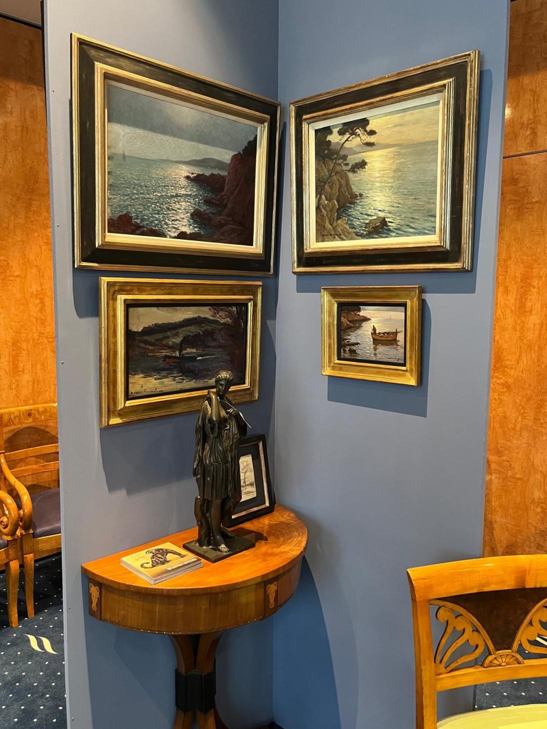 Early 20th-Century French Impressionist Painting, Jean Lafon, Coast in Moonlight In Good Condition For Sale In Dresden, DE