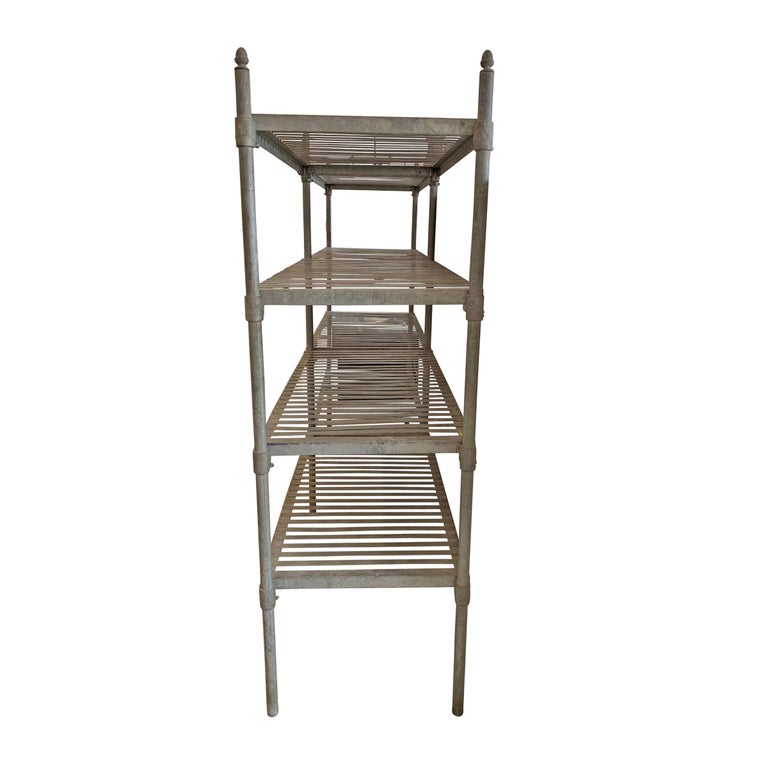 Early 20th Century French Industrial Galvanized Zinc Shelving at