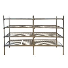 Early 20th Century French Industrial Galvanized Zinc Shelving