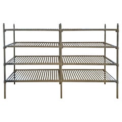 Early 20th Century French Industrial Galvanized Zinc Shelving