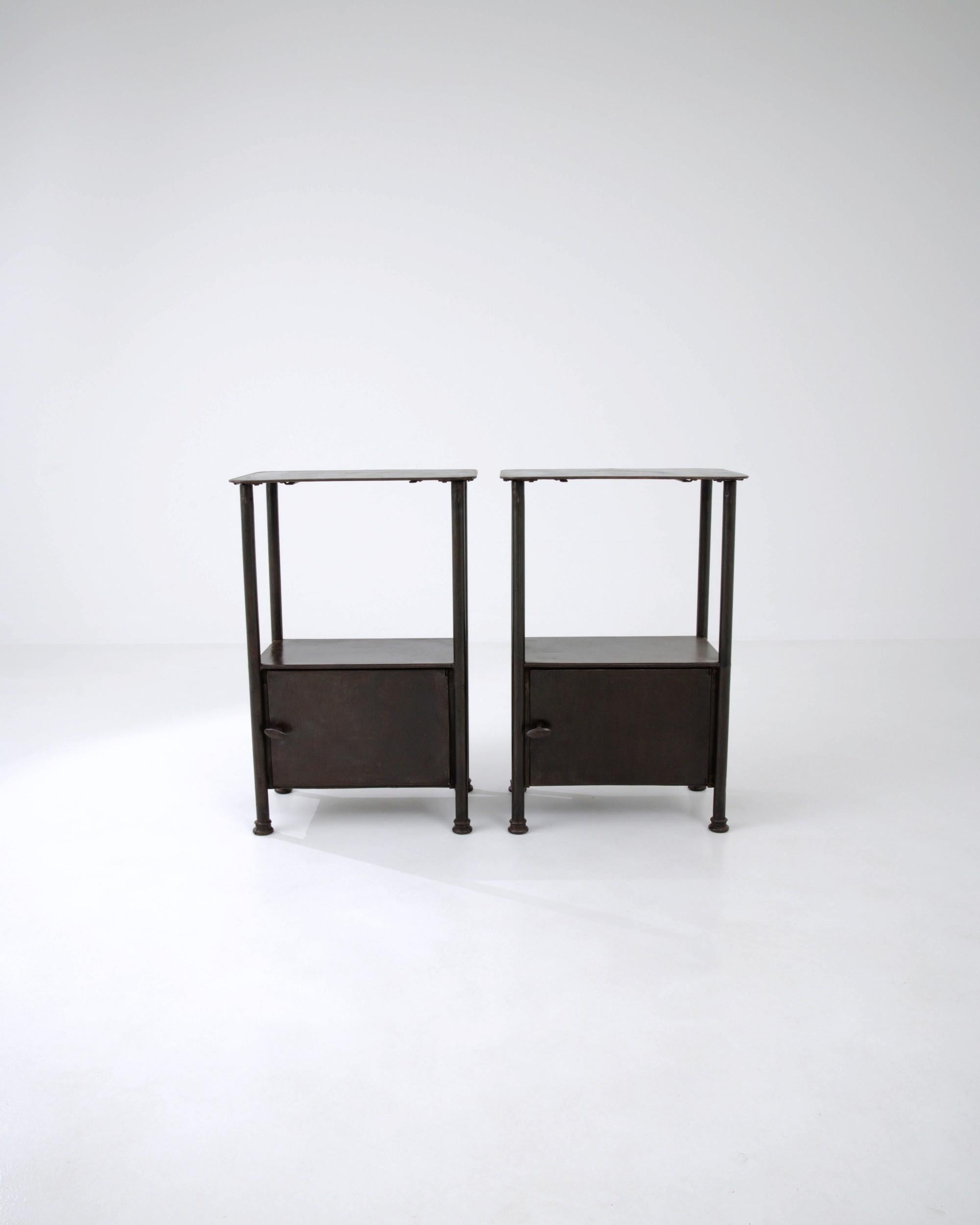 Early 20th Century French Industrial Metal Tables, a Pair 6