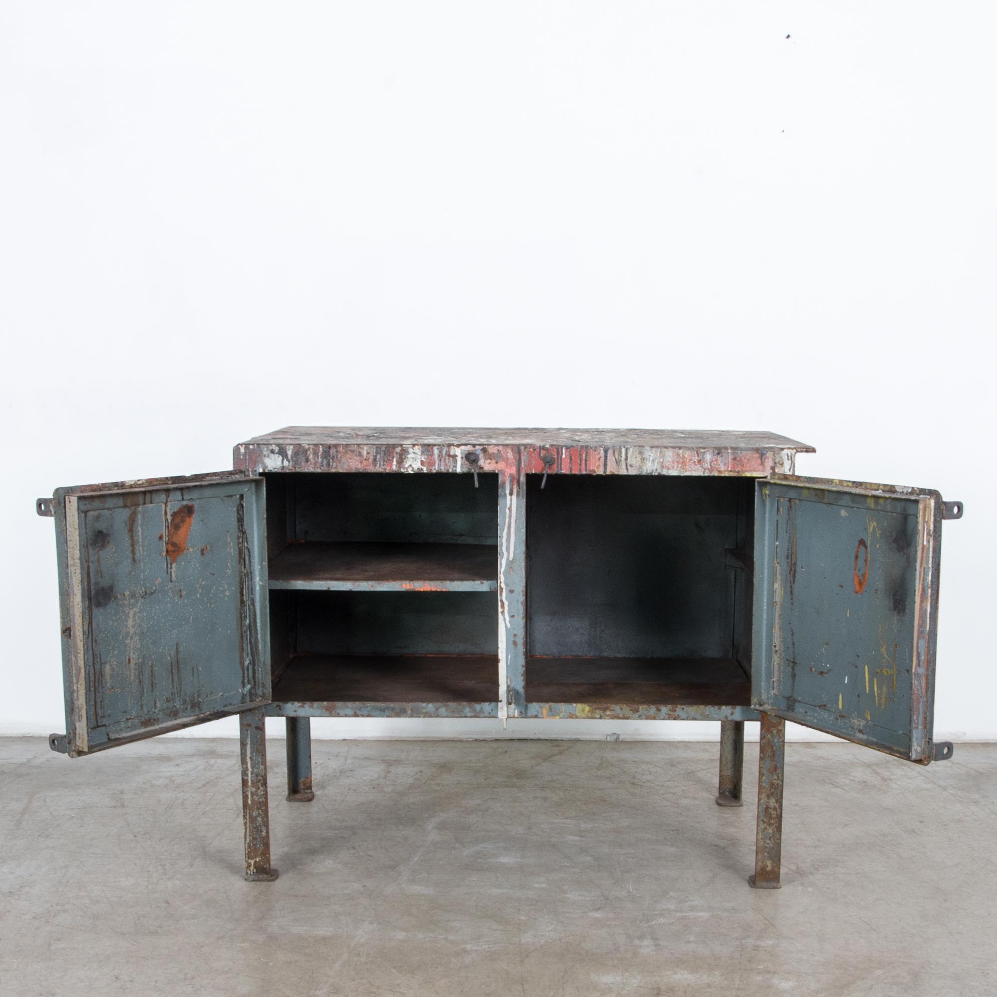 Steel Early 20th Century French Industrial Storage Cabinet
