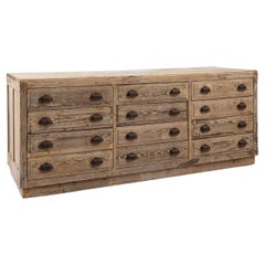 Early 20th Century French Industrial Wooden Chest of Drawers
