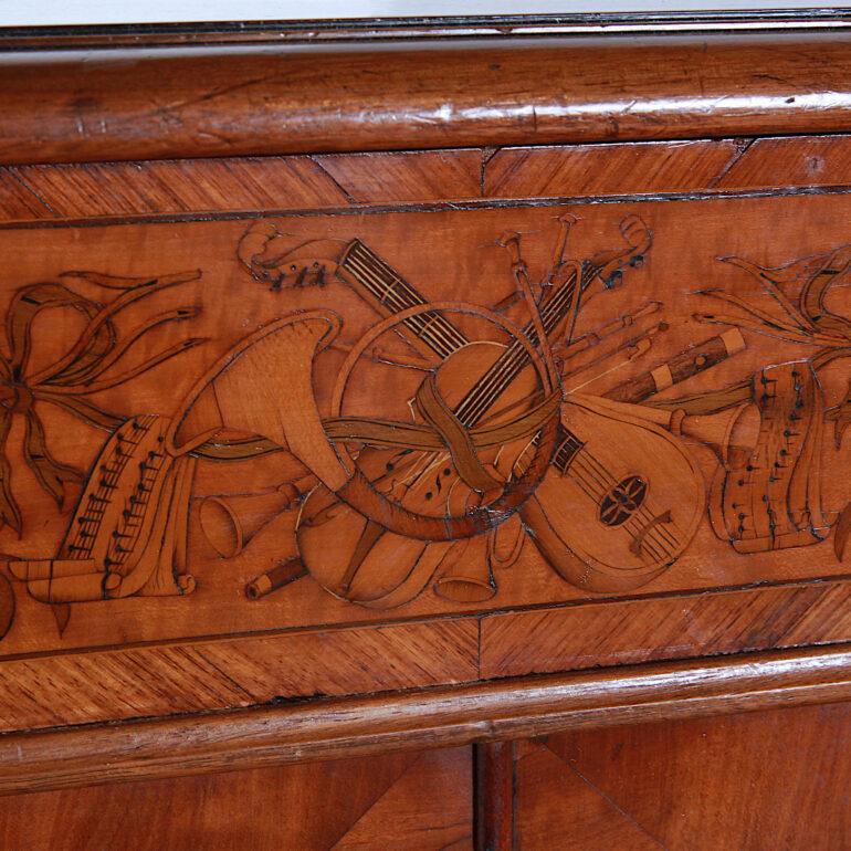 Walnut Early 20th Century French Inlaid Side Cabinet