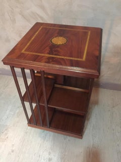 Early 20th Century French Inlaid Turning Bookcase, 1920s