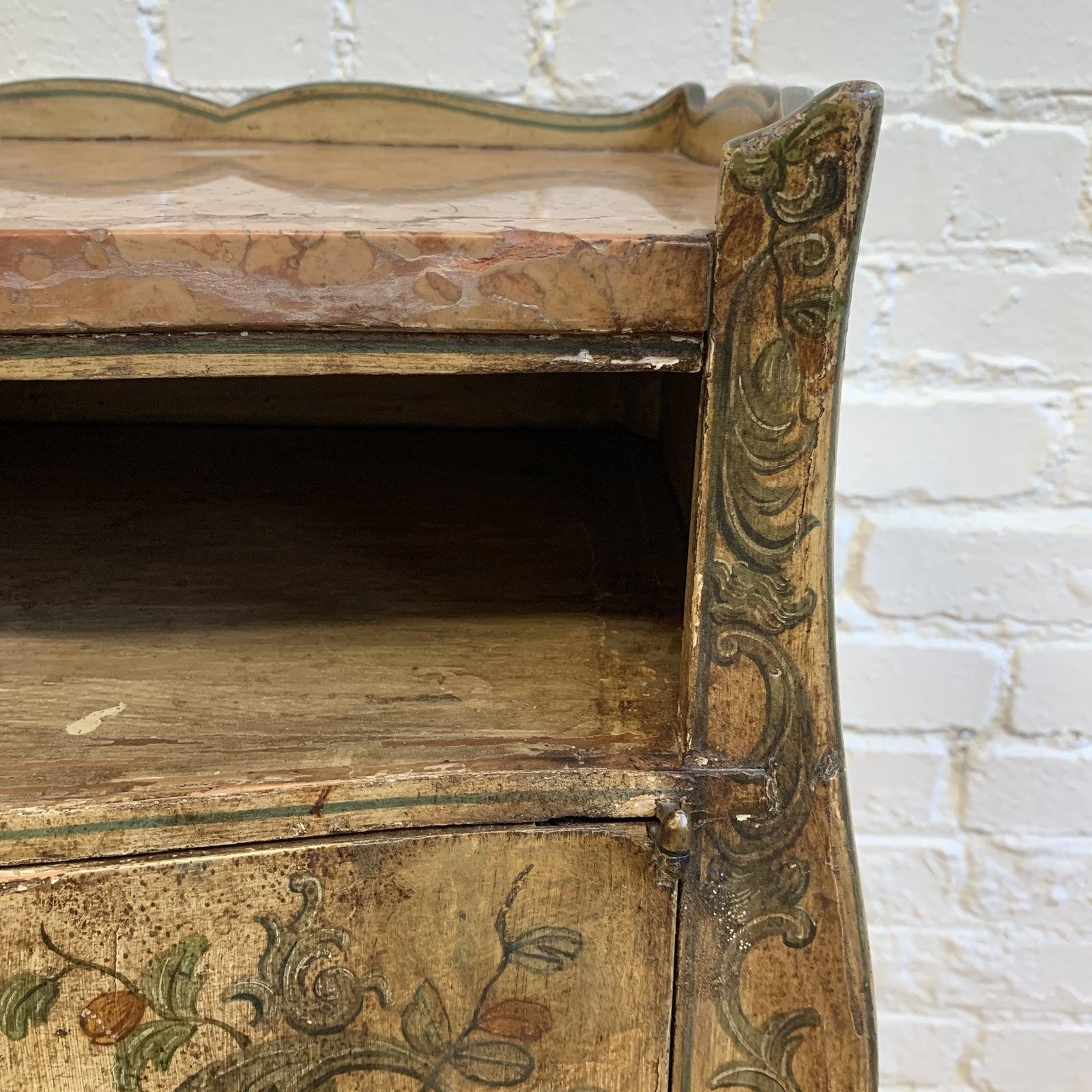 Early 20th Century French Inspired Hand Painted Side Cabinet and Marble Top For Sale 6