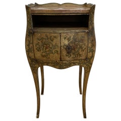 Early 20th Century French Inspired Hand Painted Side Cabinet and Marble Top