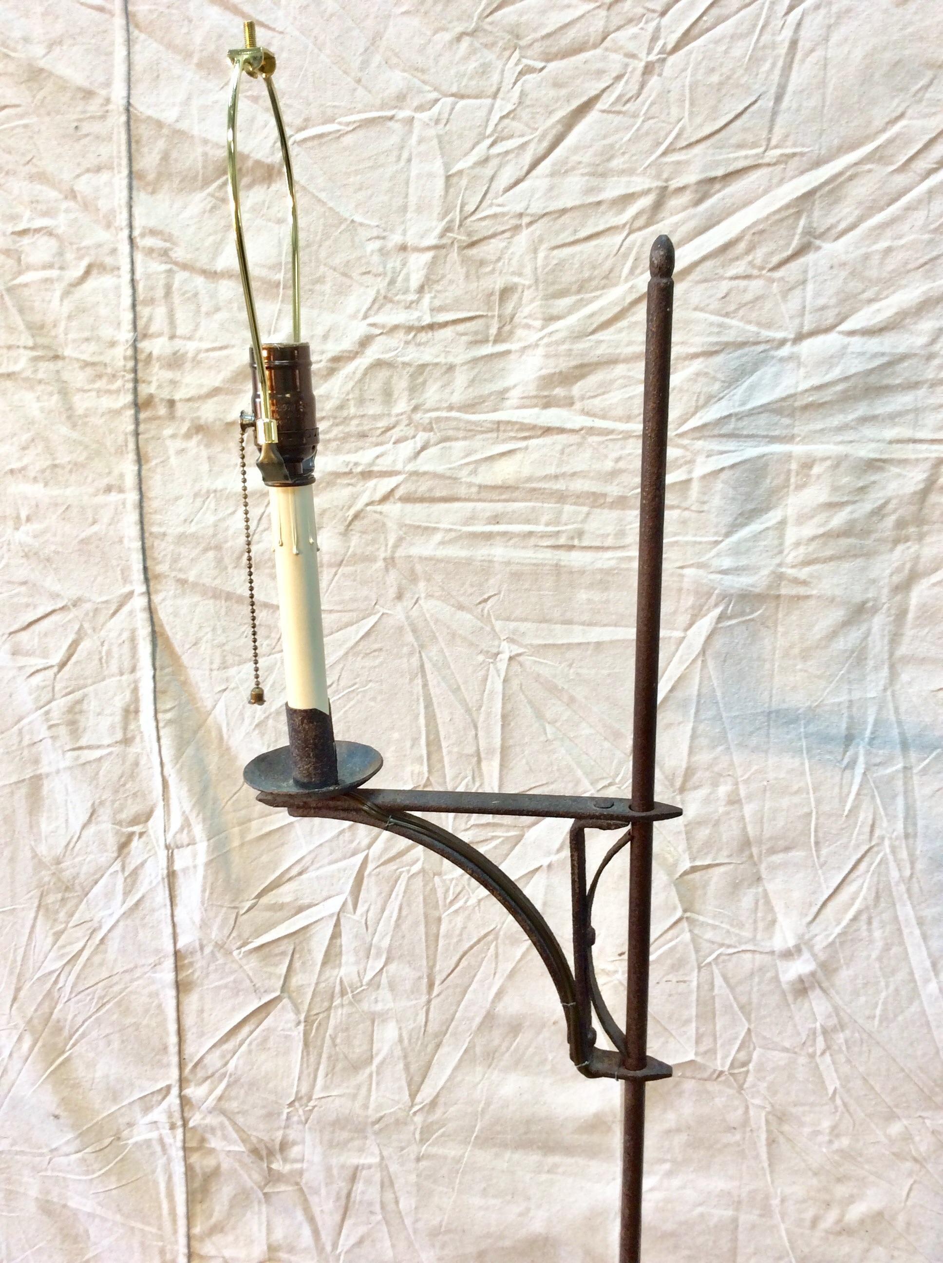 Early 20th Century French Iron Adjustable Bridge Floor Lamp 3