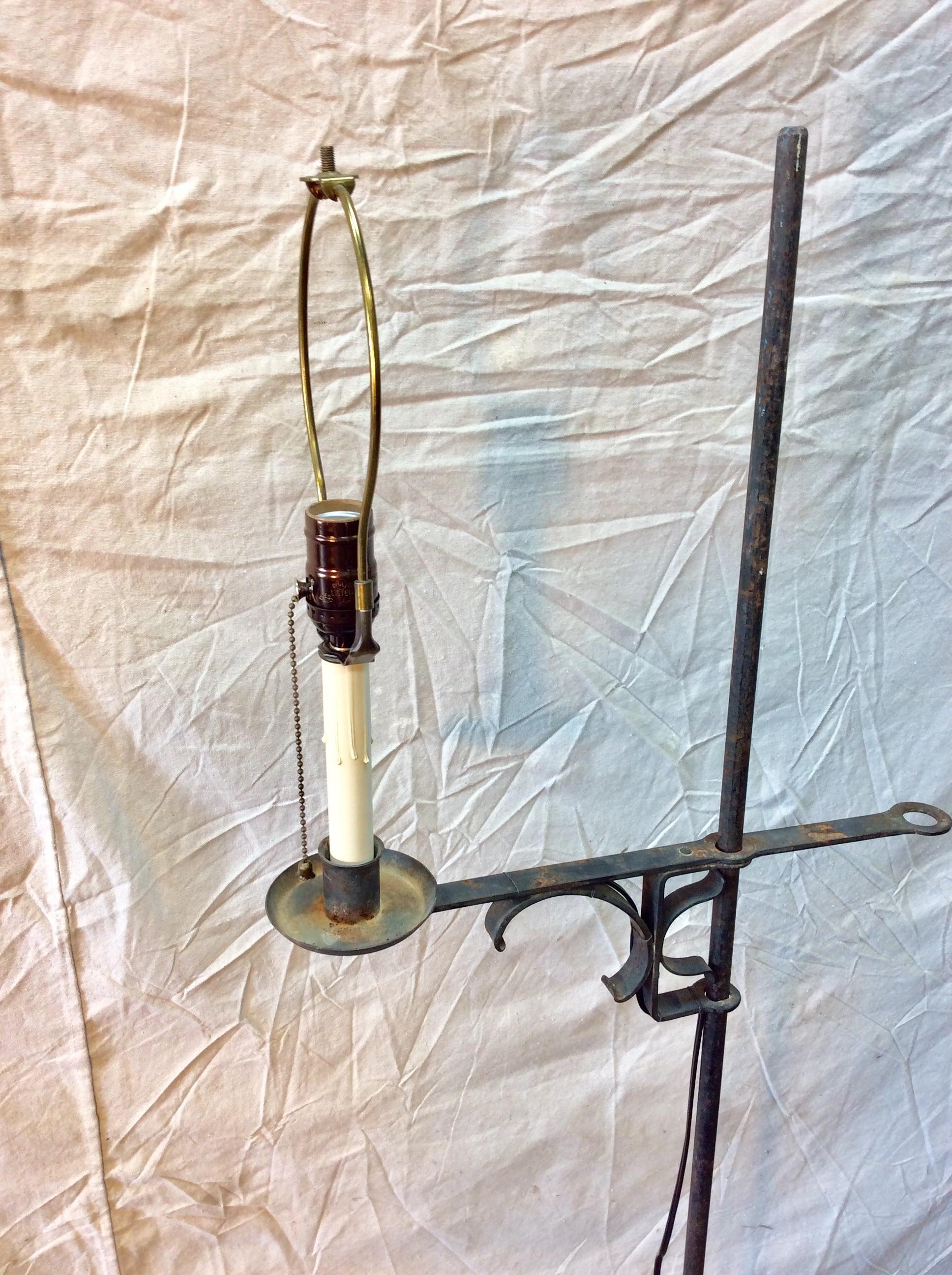 Early 20th Century French Iron Adjustable Bridge Floor Lamp 5