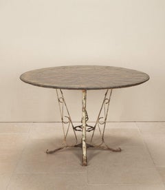 Französischer Eisen-, Messing- und Kupfertisch des frühen 20.