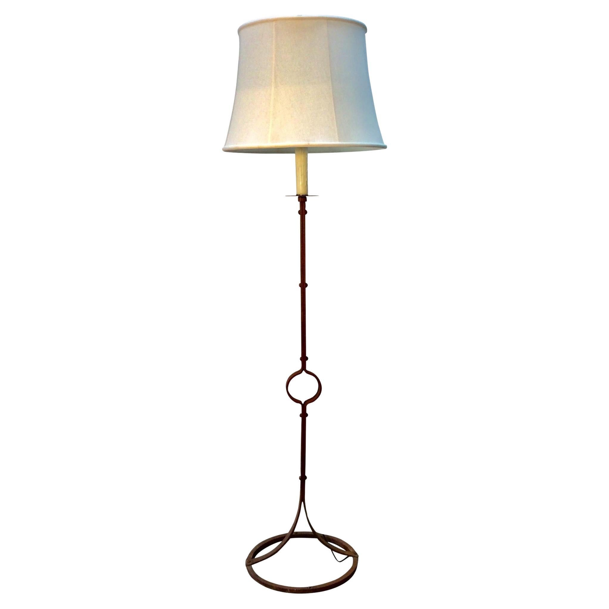 Early 20th Century French Iron Floor Lamp For Sale