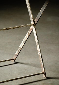 Table de jardin pliante en fer français du début du 20e siècle