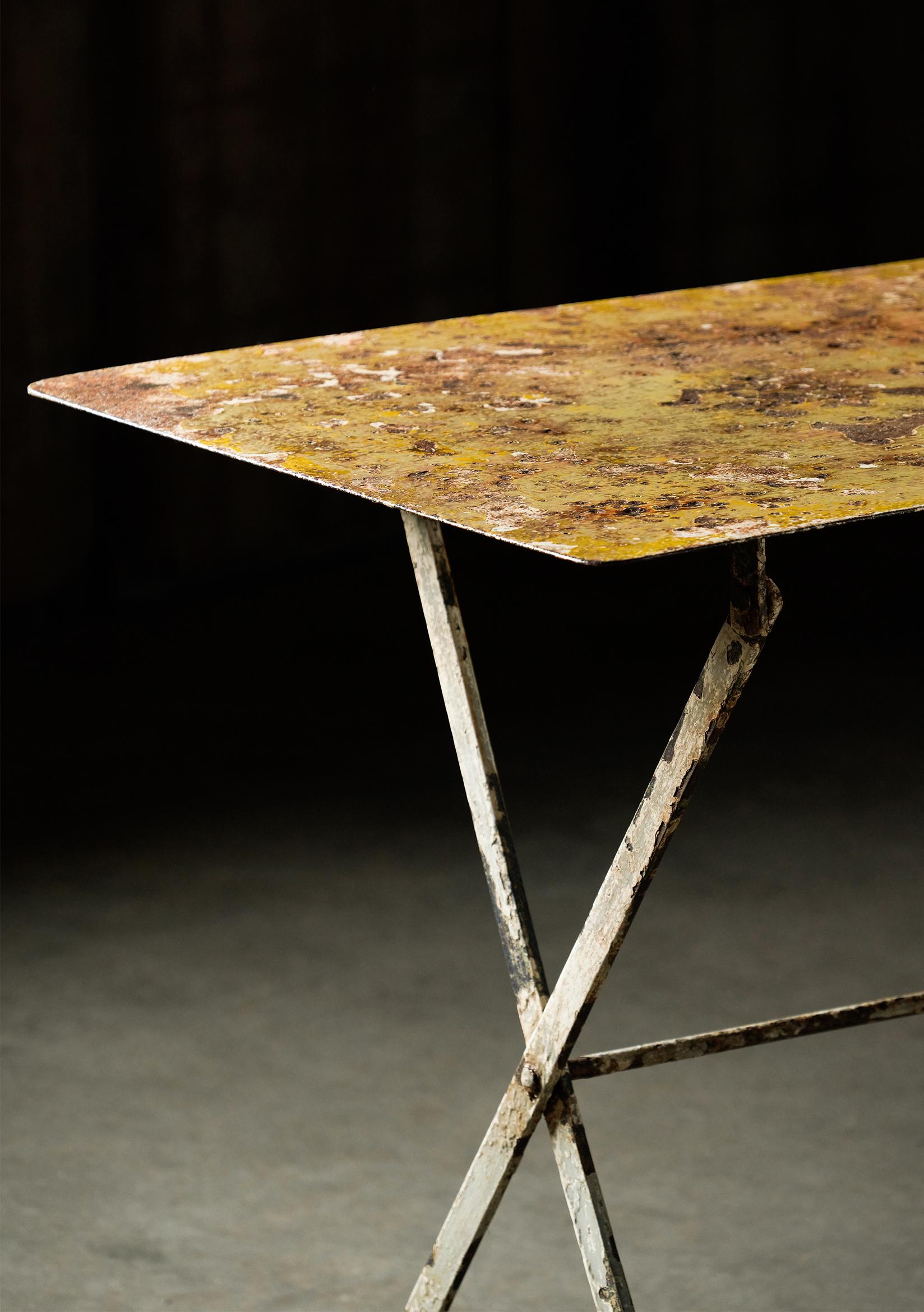 Early 20th Century French Iron Folding Garden Table 1