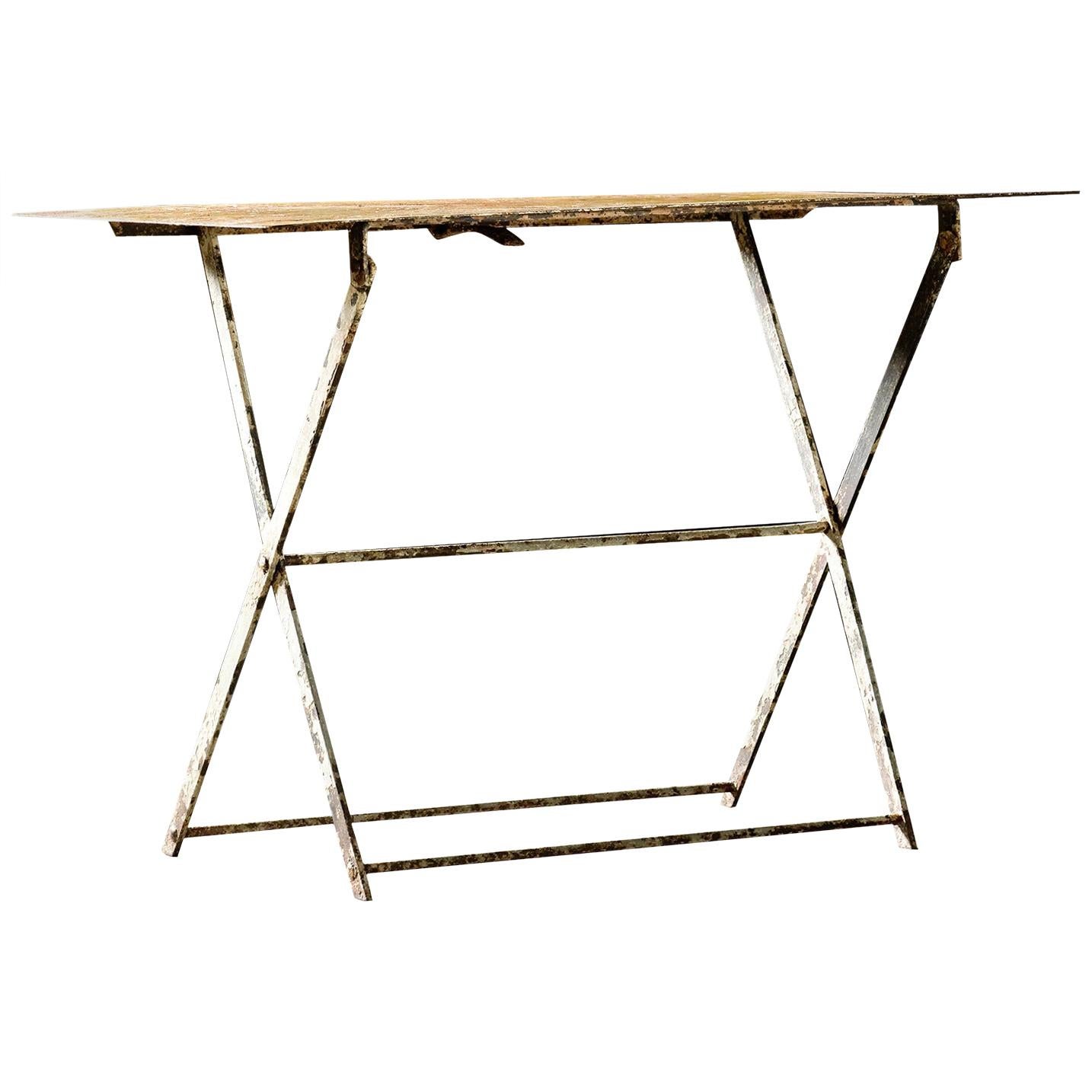 Early 20th Century French Iron Folding Garden Table