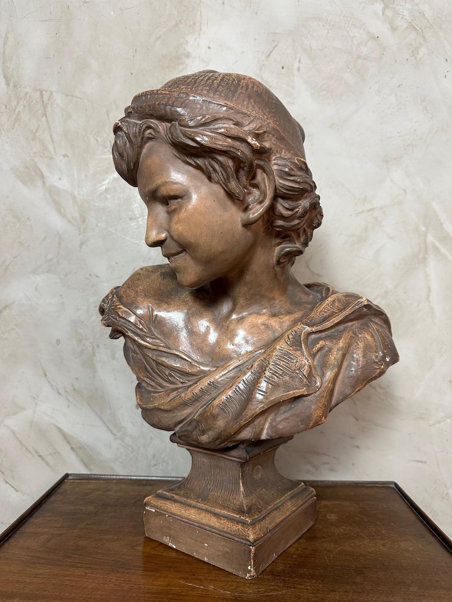 Scultura di risate in terracotta di Jean-Baptiste Carpeaux dei primi anni del XX secolo in vendita 4