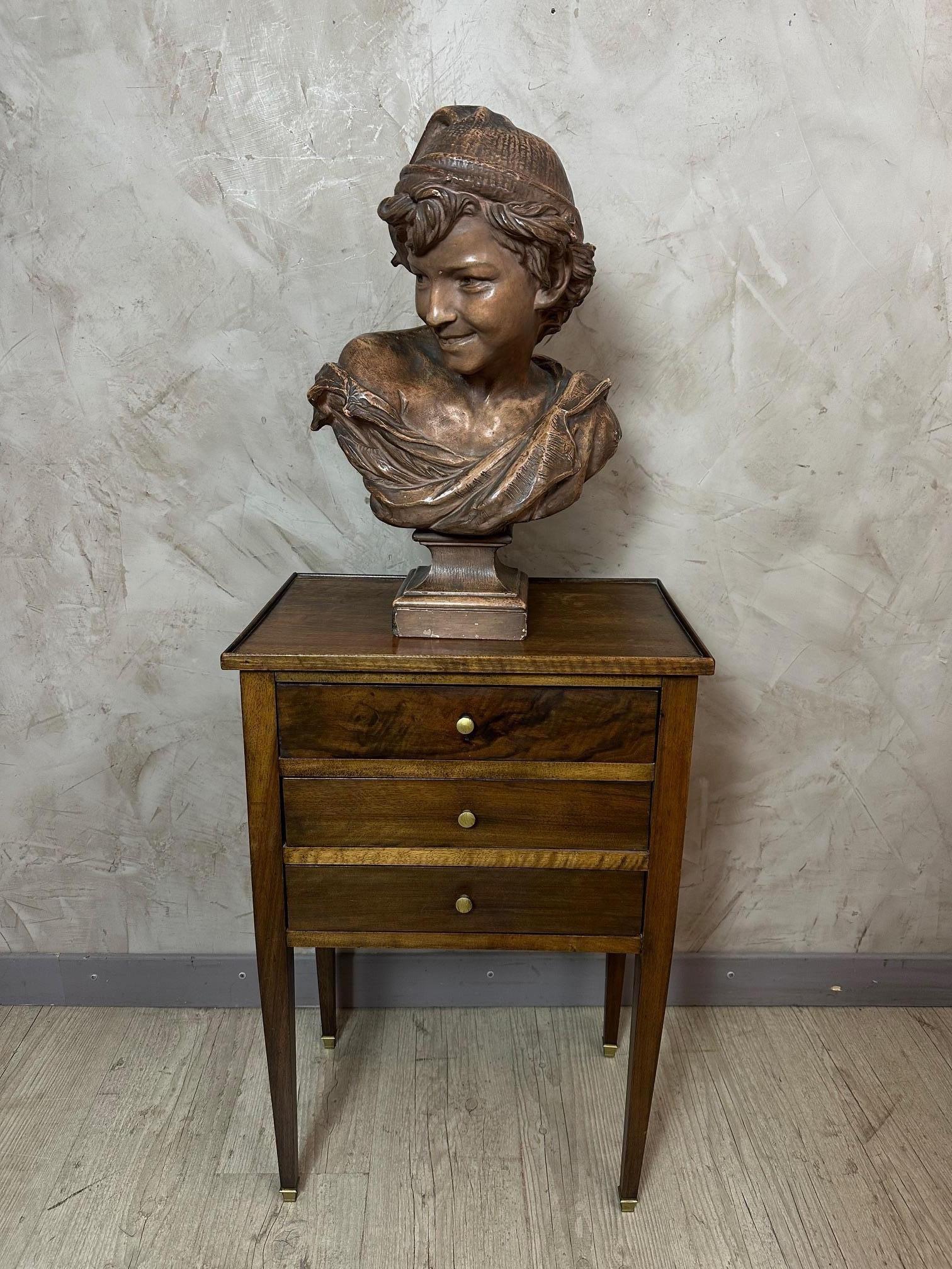 Francese Scultura di risate in terracotta di Jean-Baptiste Carpeaux dei primi anni del XX secolo in vendita