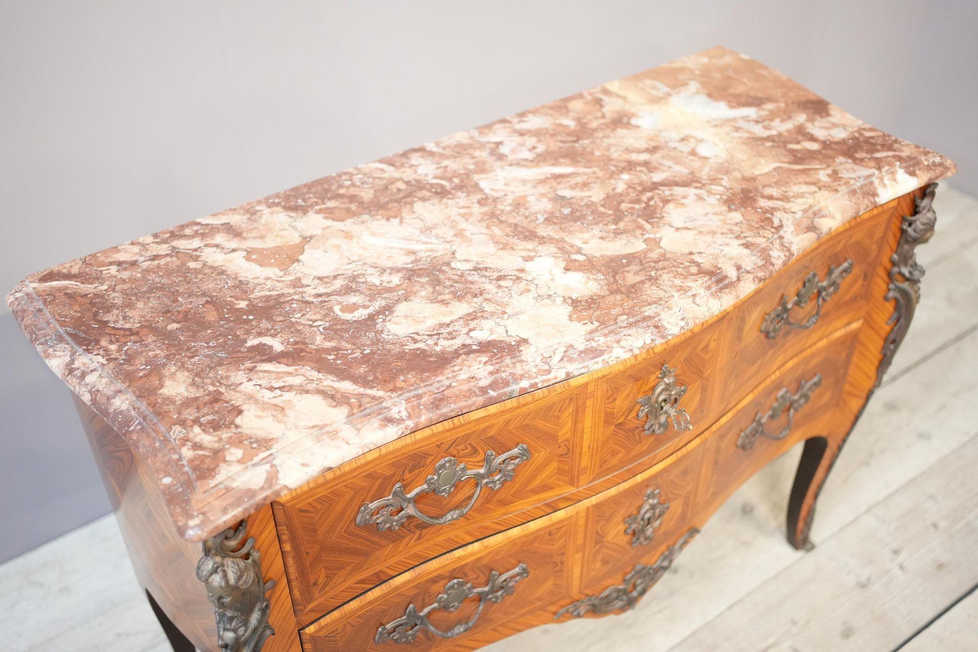 20th Century Early 20th century French Kingwood chest of drawers For Sale