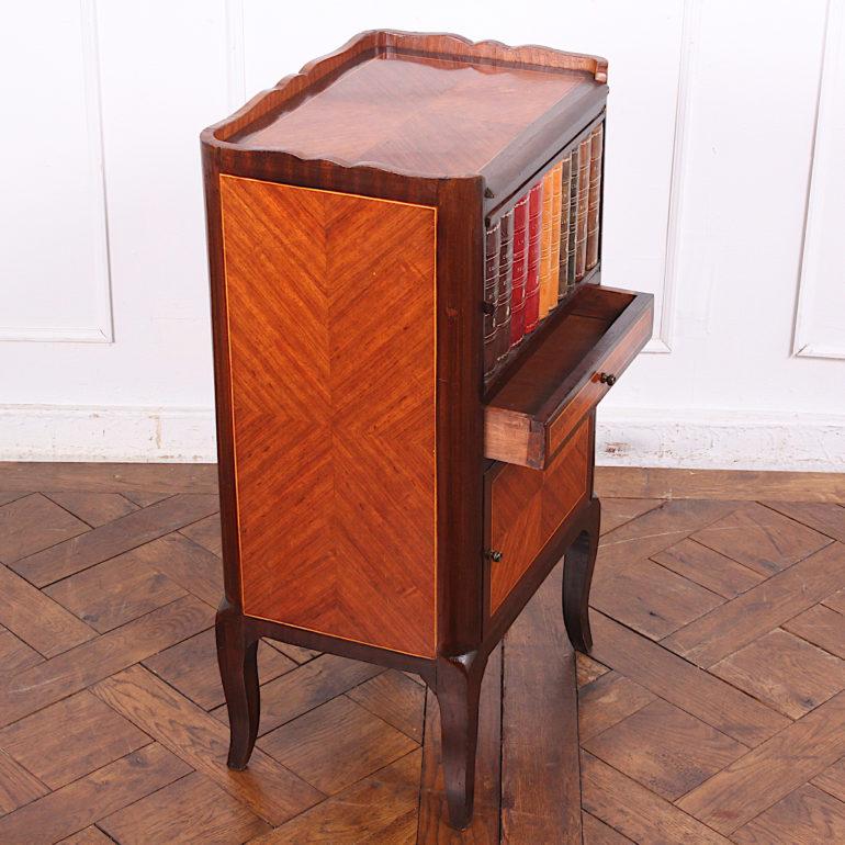 Early 20th Century French Kingwood Stand Nightstand with Faux Books 2