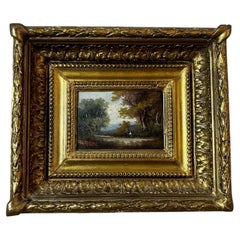 Early 20th century French Landscape Oil Painting in Giltwood Frame, Circa 1900