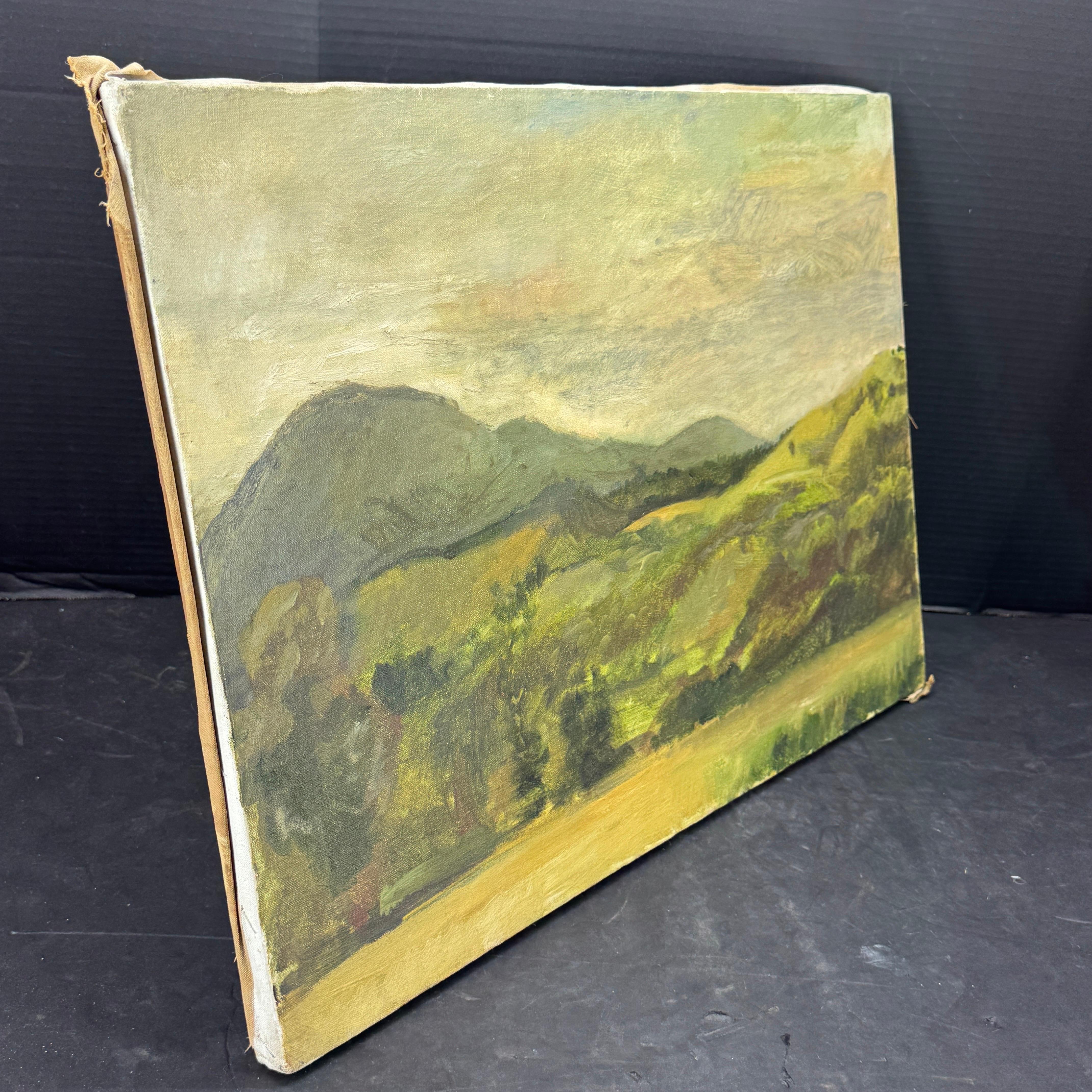Early 20th Century French Landscape Oil Painting on Canvas 4