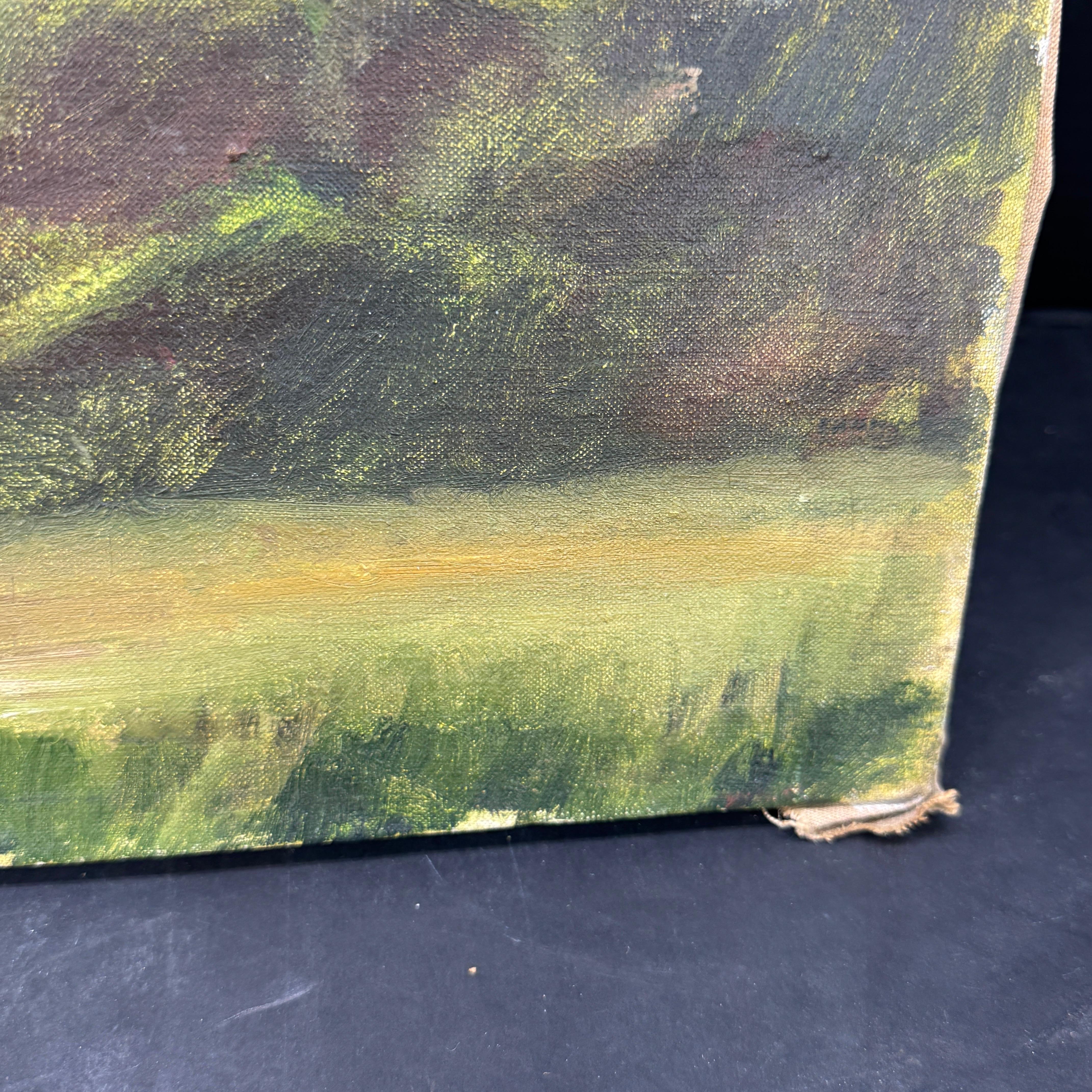 Early 20th Century French Landscape Oil Painting on Canvas 3