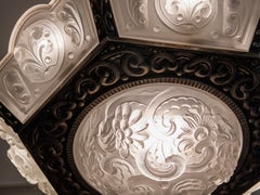 Early 20th Century French LB Deposé Leboullanger Freres Hanging Lamp