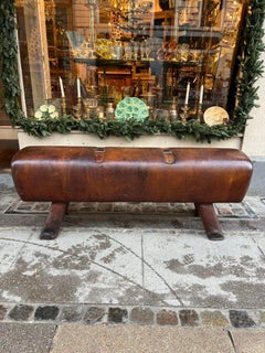 Early 20th Century French Leather Entrée Furnishing/Bench