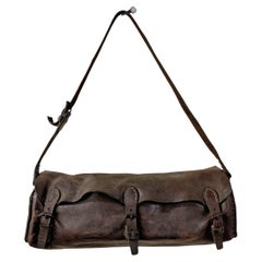 Bolsa de herramientas de cuero francesa de principios del siglo XX procedente de un tren