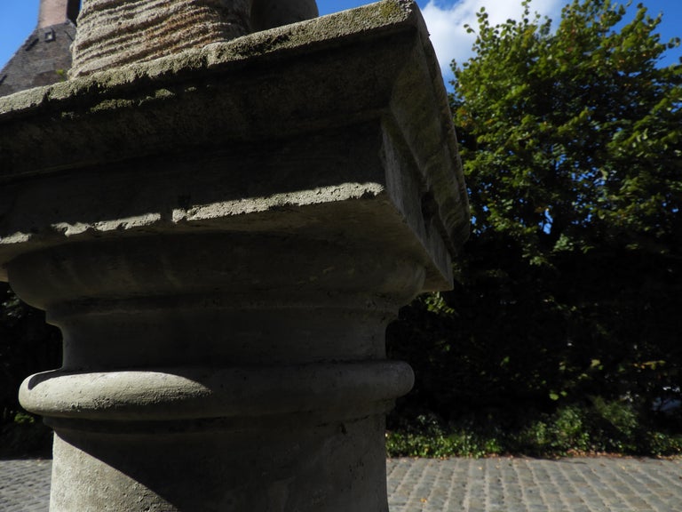Early 20th Century French Limestone Statue and Pedestal For Sale at 1stDibs
