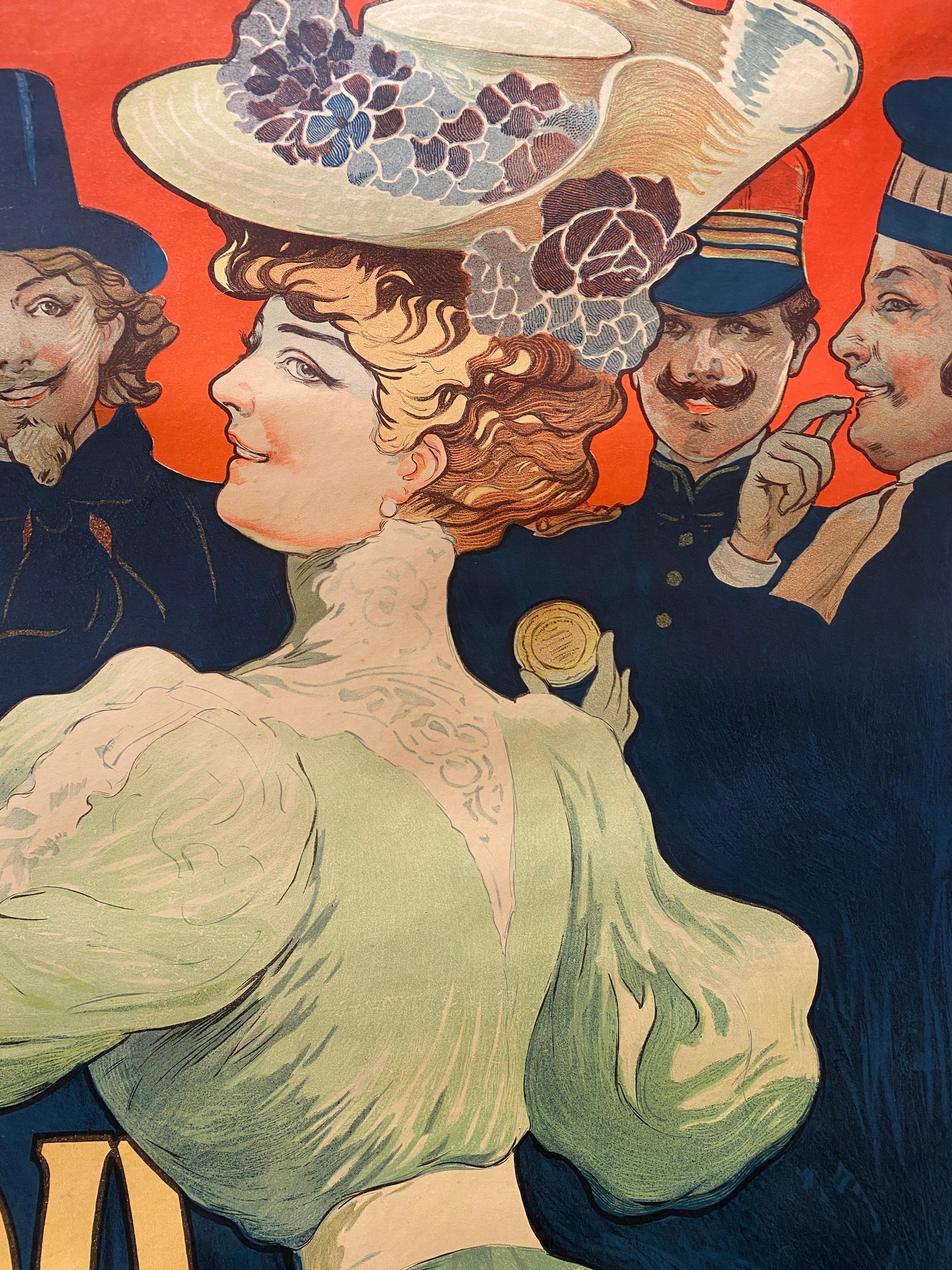 Victorien Affiche lithographique française du début du XXe siècle, 