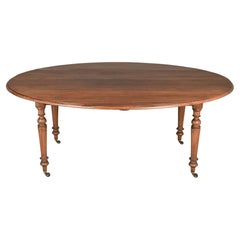 Early 20th Century French Louis Philippe Style Drop-Leaf Oval Dining Table