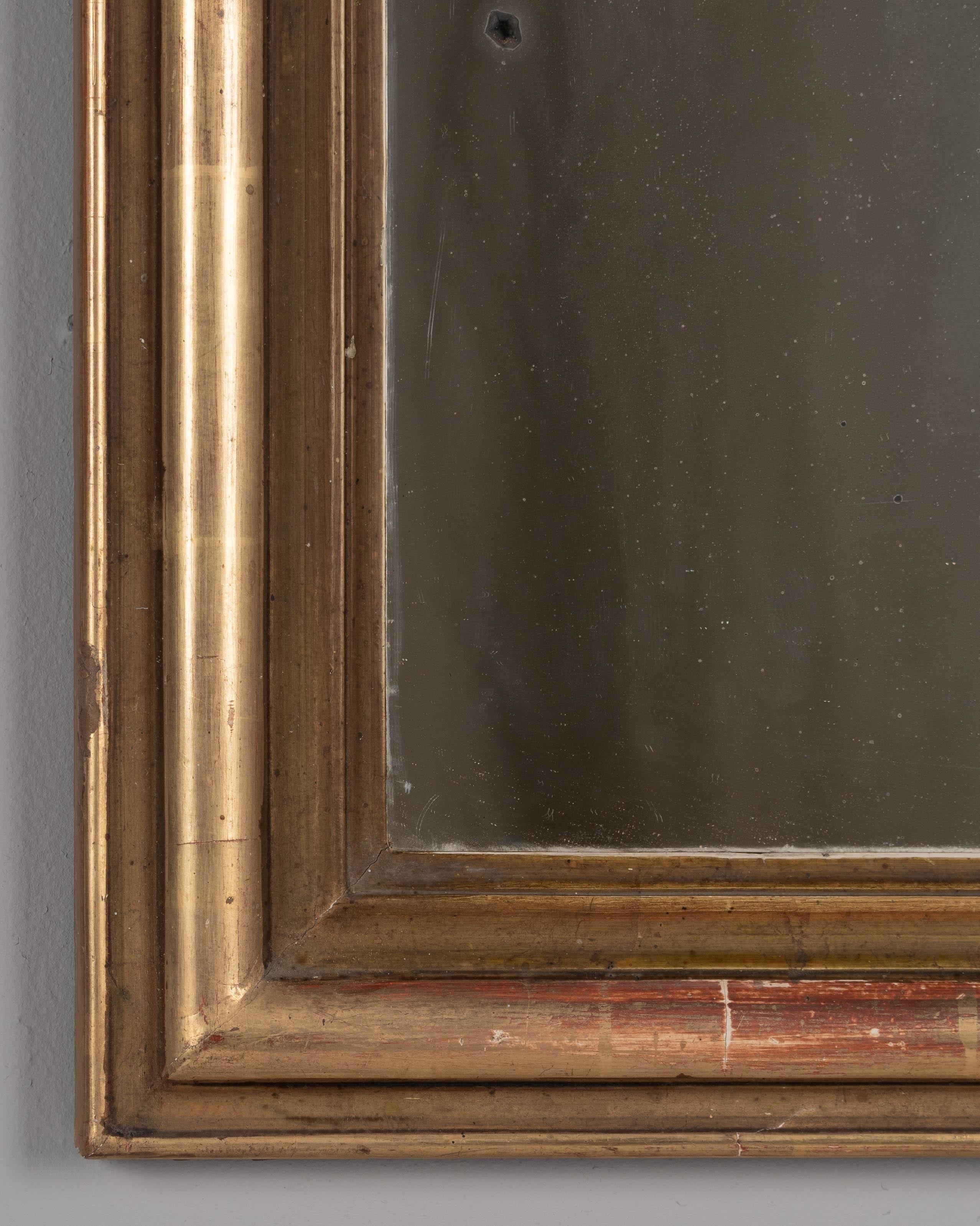 Early 20th Century French Louis Philippe Style Gilded Mirror 19.5