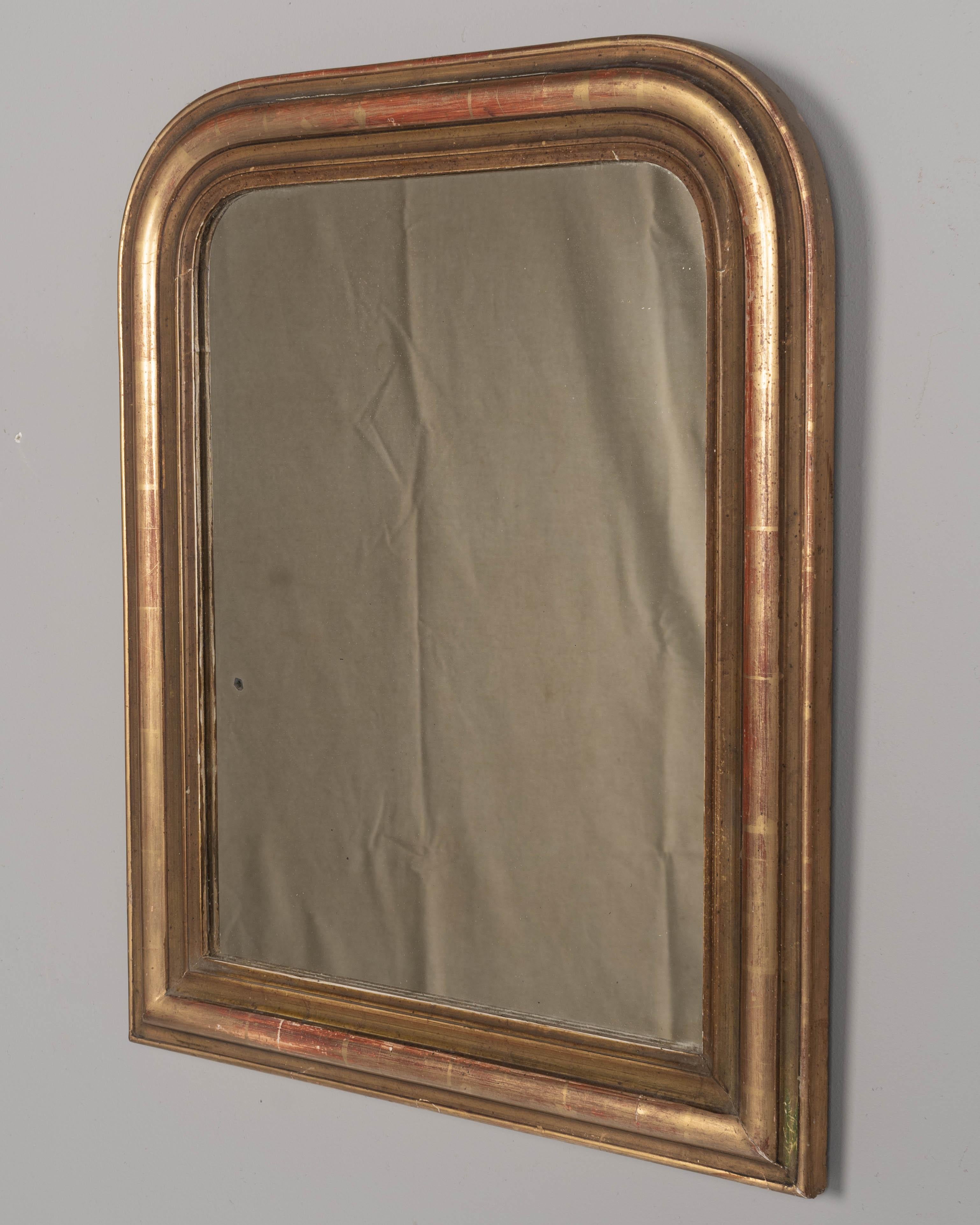 Hand-Crafted Early 20th Century French Louis Philippe Style Gilded Mirror 19.5