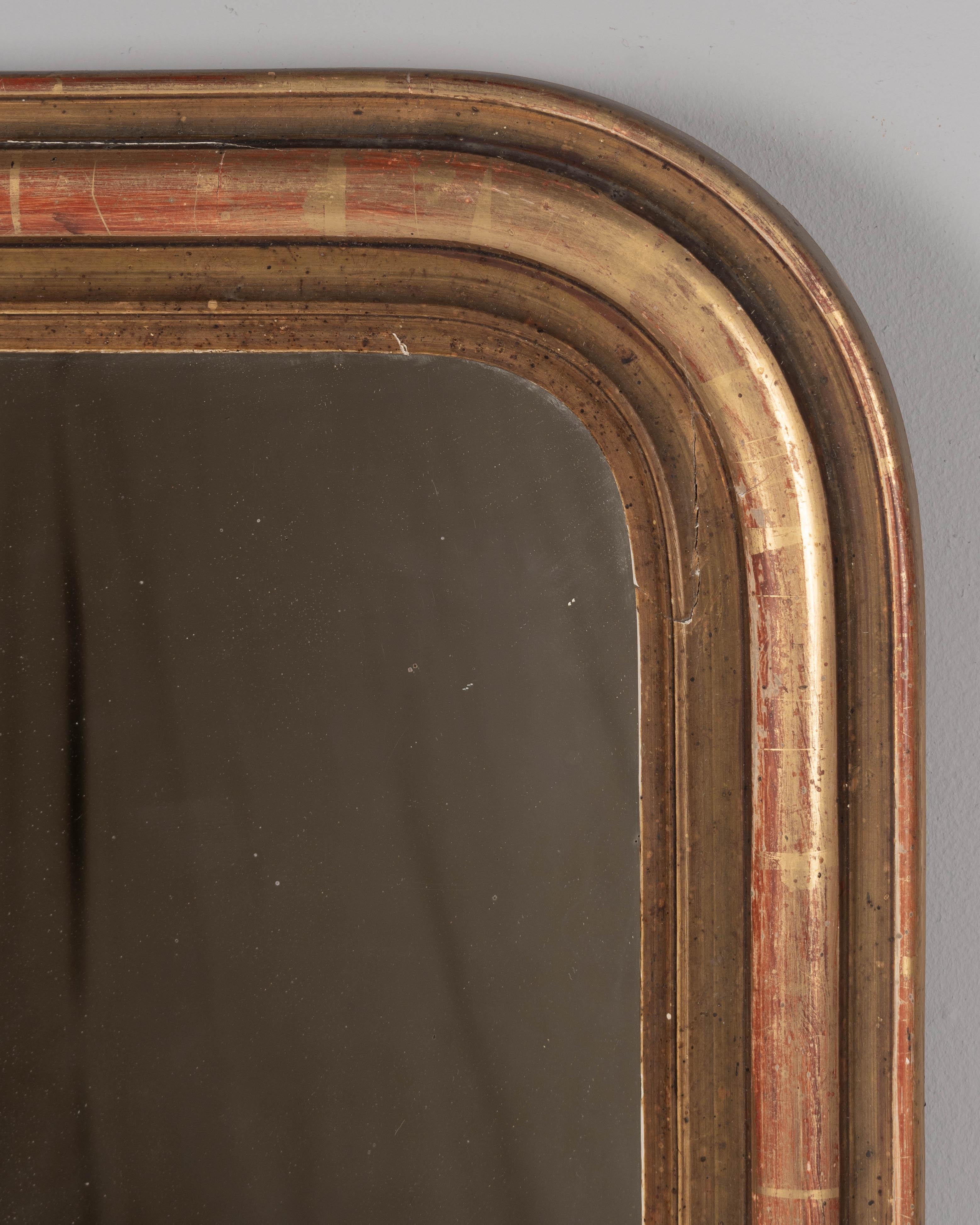 Early 20th Century French Louis Philippe Style Gilded Mirror 19.5