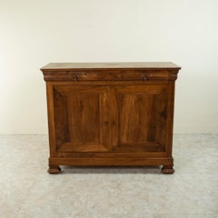 Early 20th Century French Louis Philippe Style Walnut Tall Buffet or Sideboard