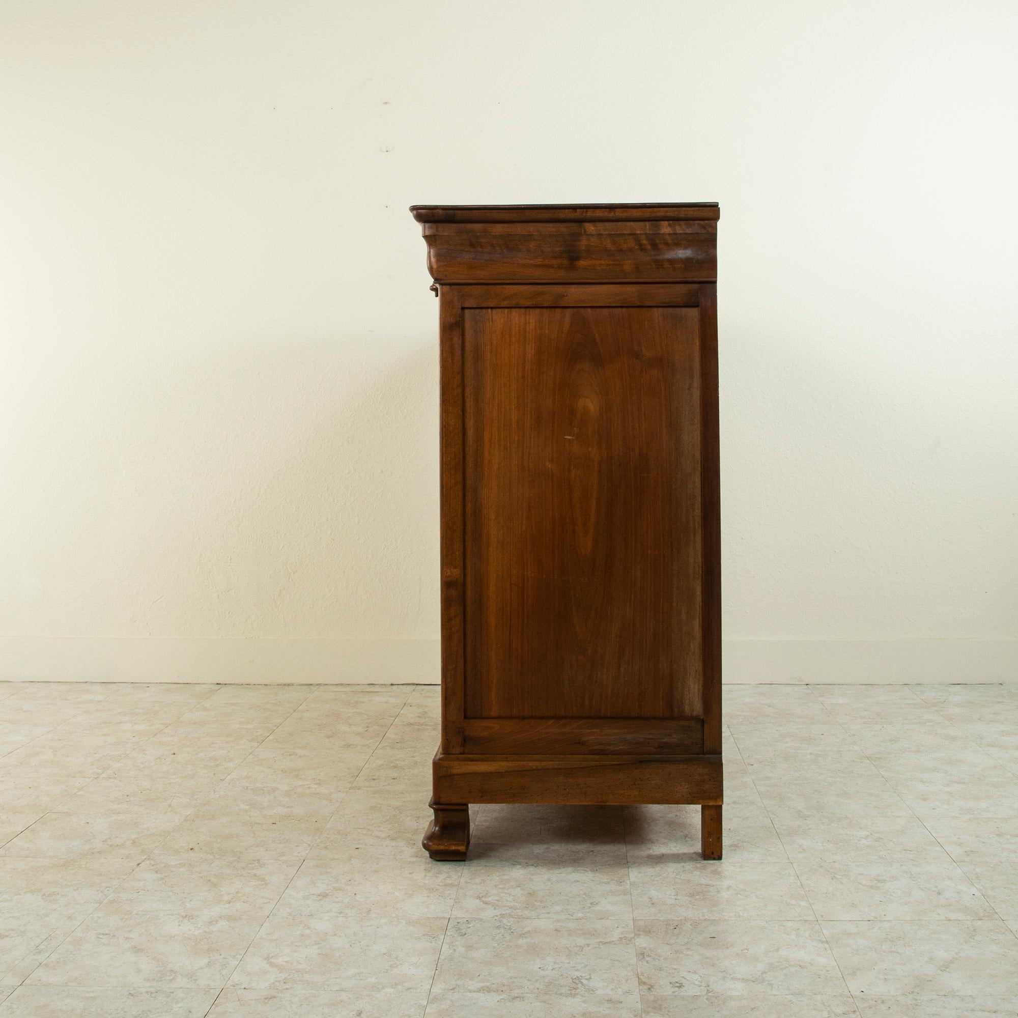 Early 20th Century French Louis Philippe Style Walnut Tall Buffet or Sideboard 1