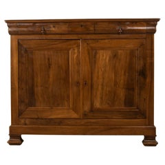 Early 20th Century French Louis Philippe Style Walnut Tall Buffet or Sideboard