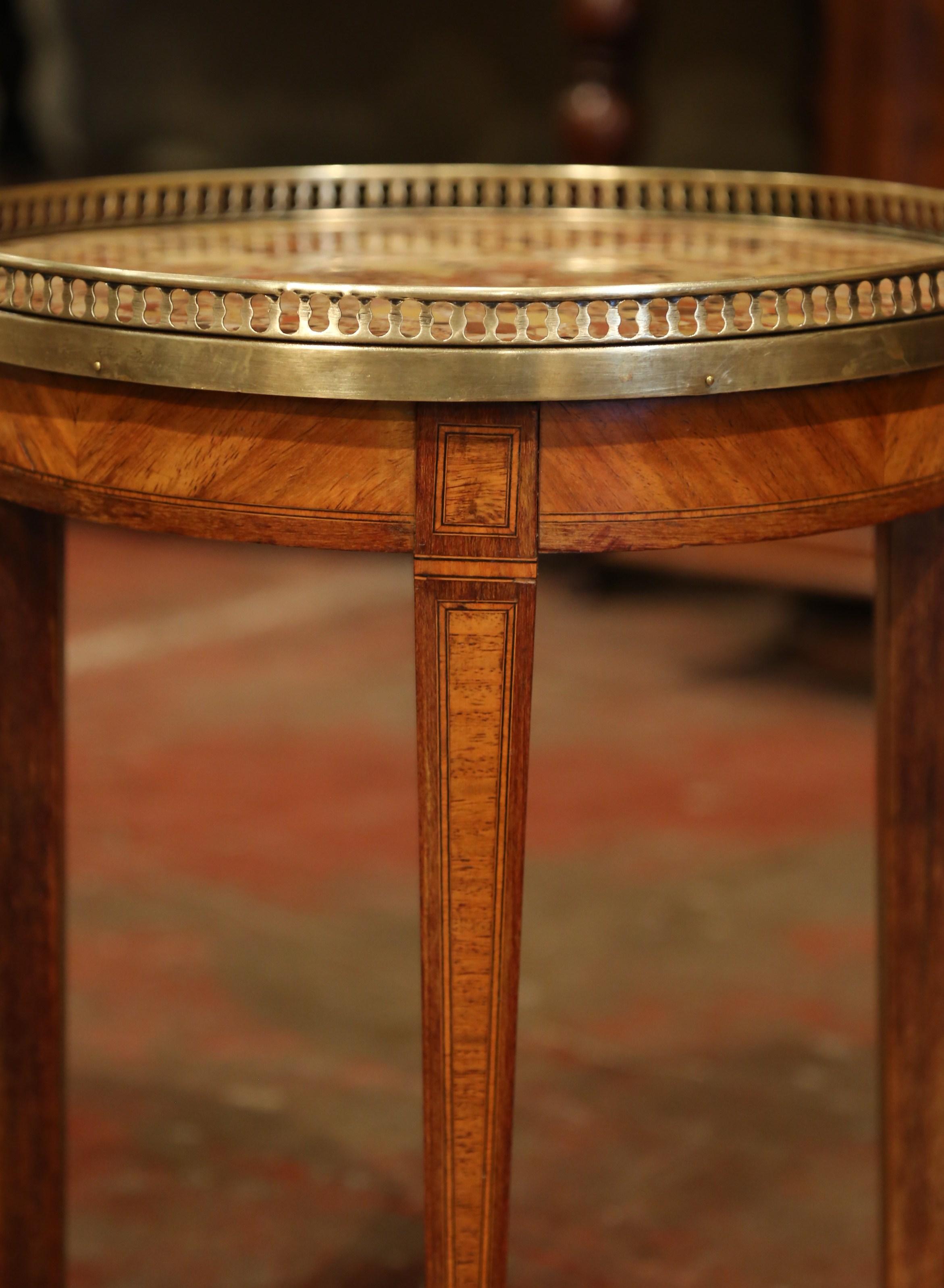 Early 20th Century French Louis Philippe Walnut and Marble Round Martini Table 2