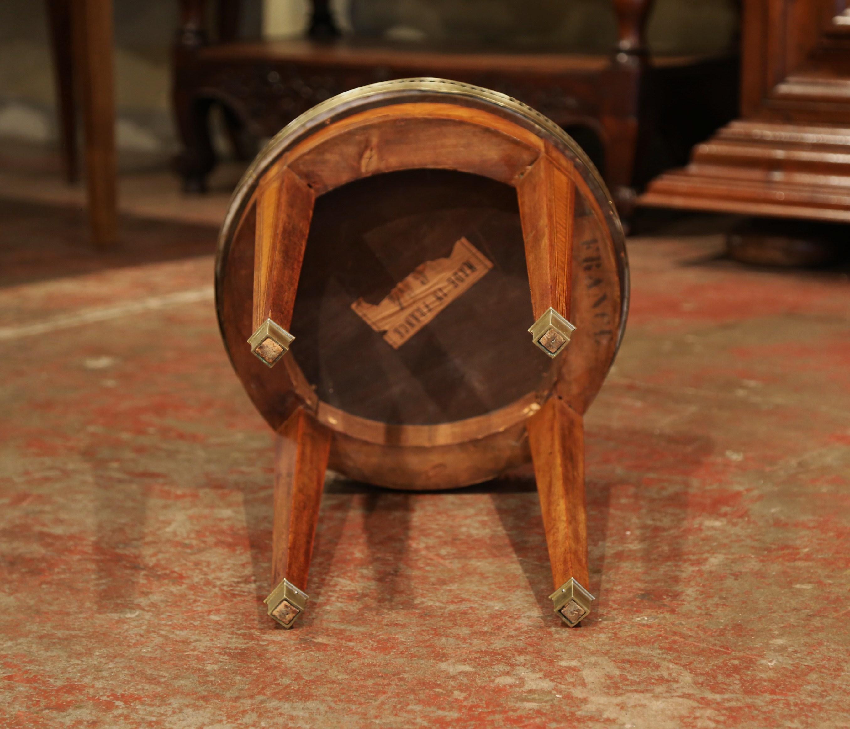 Early 20th Century French Louis Philippe Walnut and Marble Round Martini Table 3