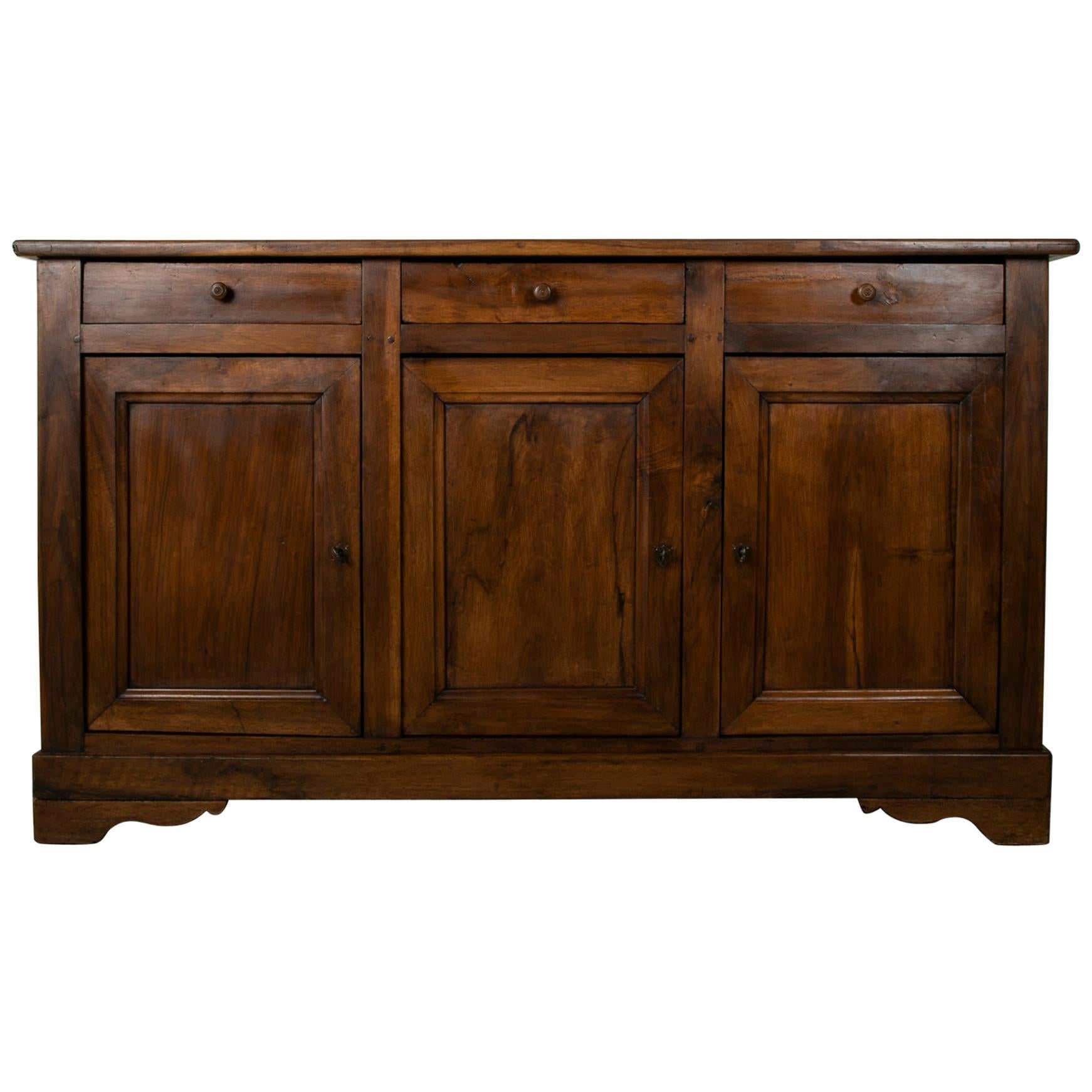Early 20th Century French Louis Philippe Walnut Sideboard, Buffet, or Enfilade