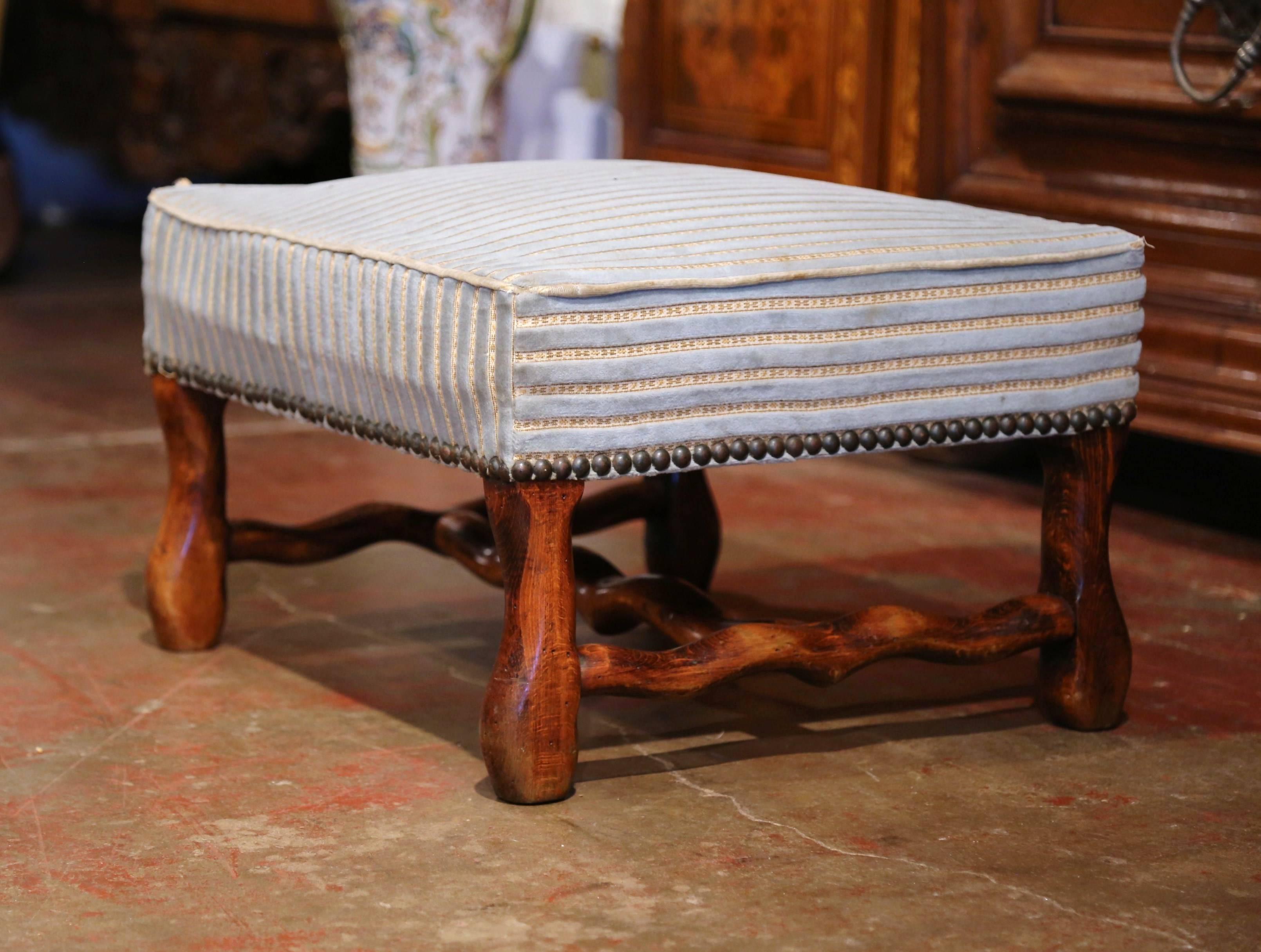 Hand-Carved Early 20th Century French Louis XIII Carved Mutton Bone Foot Stool