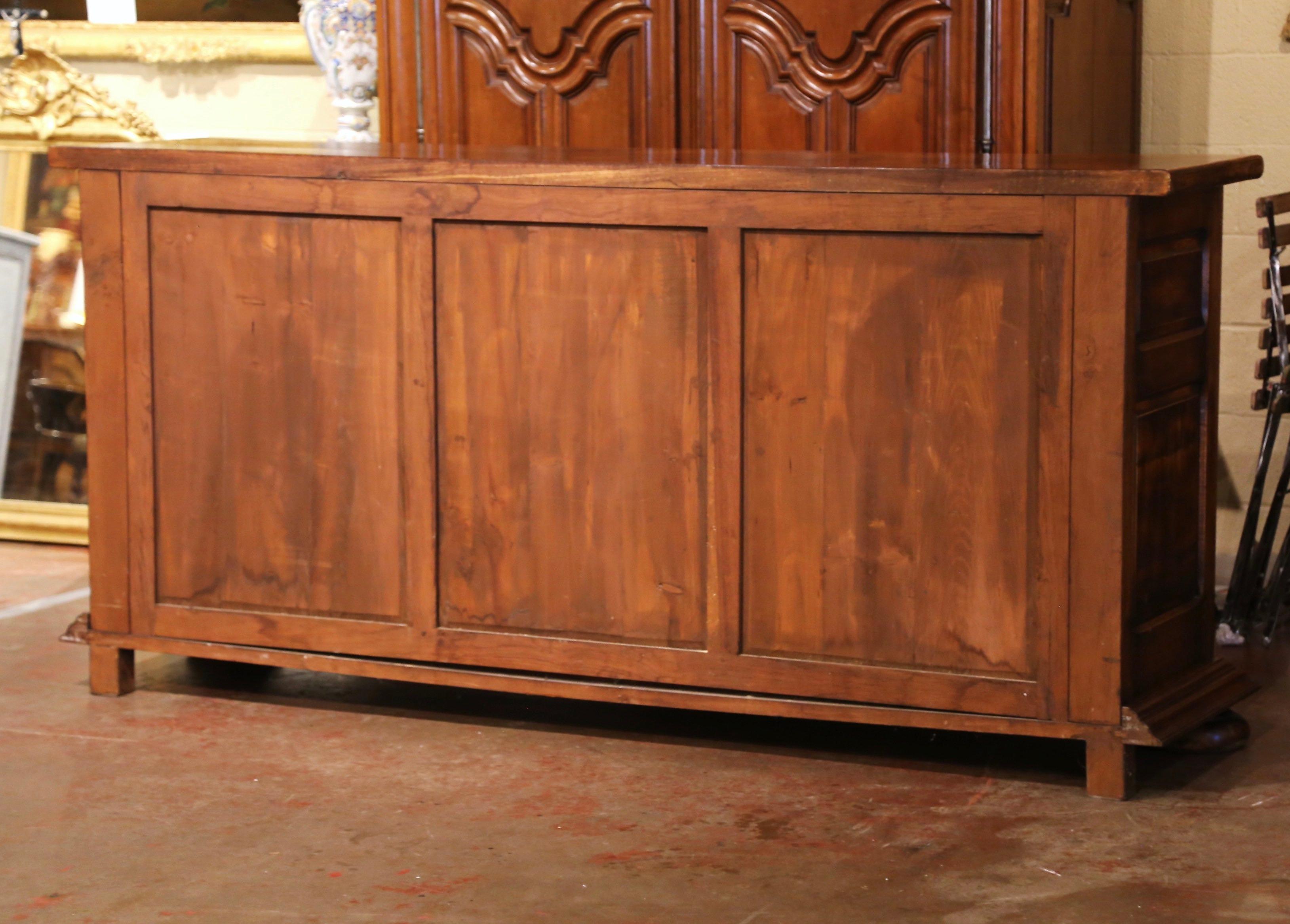 Early 20th Century French Louis XIII Carved Walnut Three-Door Enfilade Buffet 10